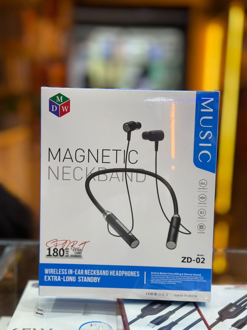 MDW ZD-02 Wireless Magnetic Neckband Headphones