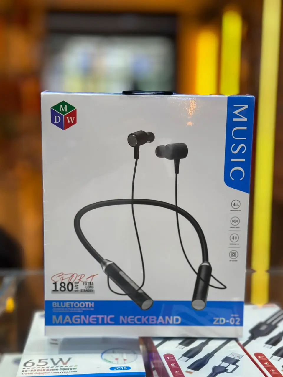MDW ZD-02 Wireless Magnetic Neckband Headphones - Image 2